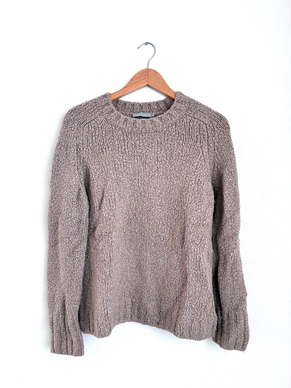 Vince Taupe Crewneck Wool Sweater (XS)